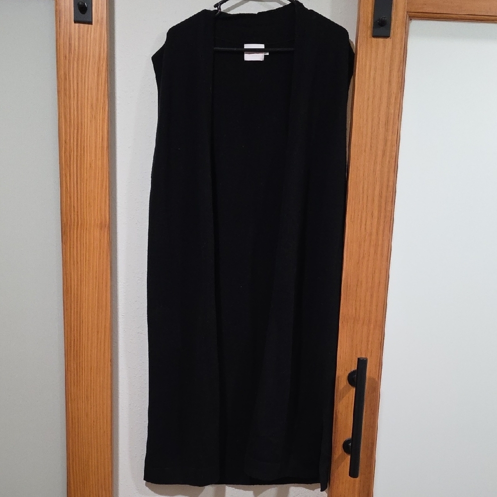 Cashmere Black Sleeveless Duster